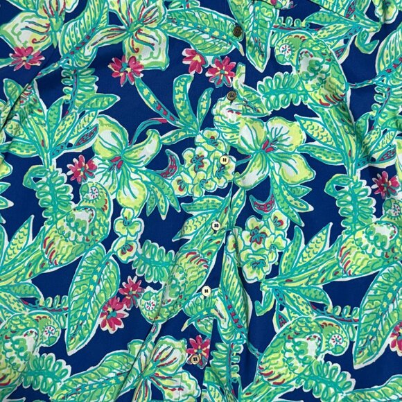 Caribbean Joe Women's Tropical Floral Button-Down Shirt Long Sleeve | Large - Picture 9 of 10